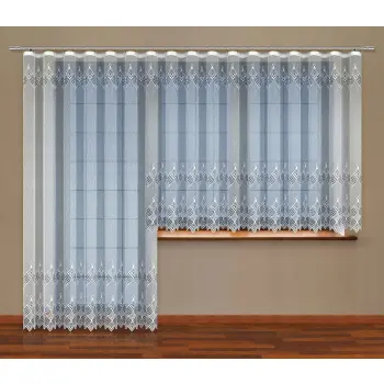 Firany gotowe z taśmą komplet 160x300 i 250x200