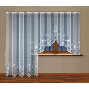 Firany gotowe z taśmą komplet 150x400 i 250x200
