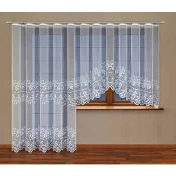 Firany gotowe z taśmą komplet 160x300 i 250x200