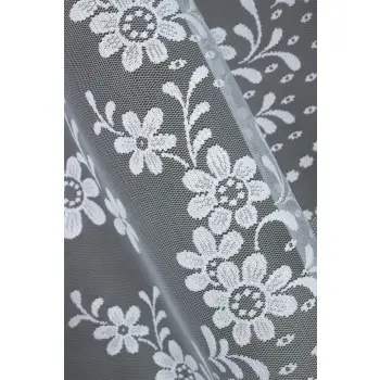Biała żakardowa firanka z taśmą 214280 160 x 300cm