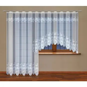 Firany gotowe z taśmą komplet 160x300 i 250x200