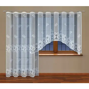 Firany gotowe z taśmą komplet 160x300 i 250x200