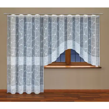 Firany gotowe z taśmą komplet 160x300 i 250x200