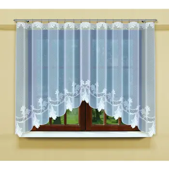 Biała żakardowa firanka z taśmą 207880 150 x 500cm