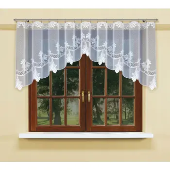 Biała żakardowa firanka z taśmą 207880 90 x 300cm