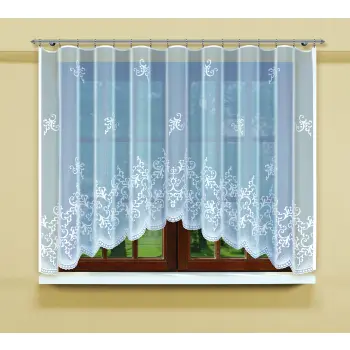 Biała żakardowa firanka z taśmą do salonu180x300cm