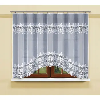 Biała żakardowa firanka z taśmą 200700 160 x 300cm