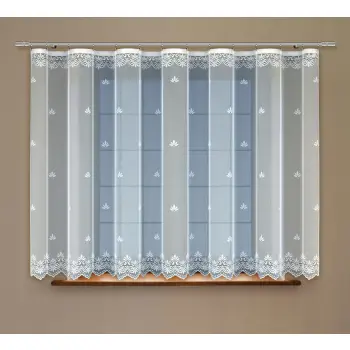 Biała żakardowa firanka z taśmą 250280 100 x 300cm