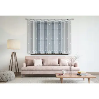 Biała żakardowa firanka z taśmą 250280 100 x 300cm