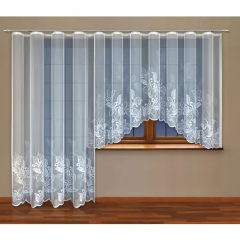 Firany gotowe z taśmą komplet 160x300 i 250x200