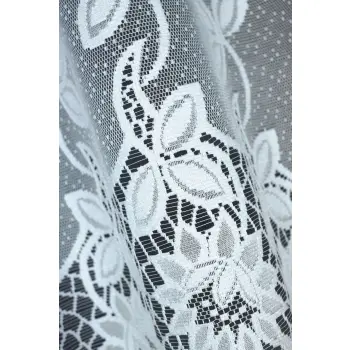 Biała żakardowa firanka z taśmą 250190 110 x 300cm
