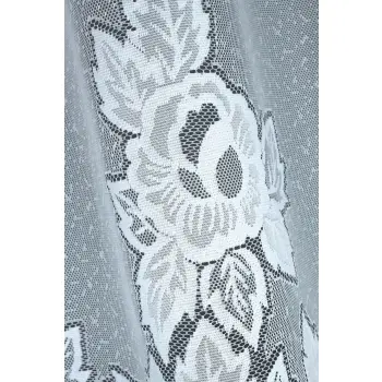Biała żakardowa firanka z taśmą 249900 140 x 300cm