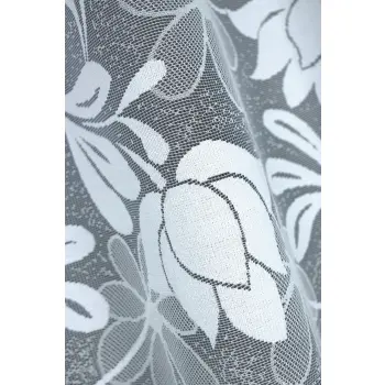 Biała żakardowa firanka z taśmą 249051 160 x 500cm