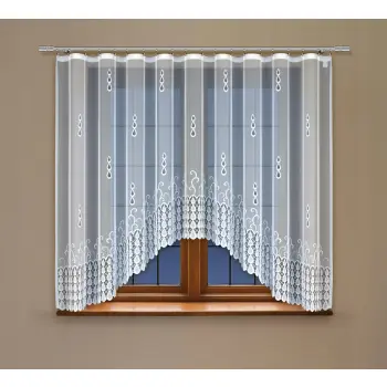 Biała żakardowa firanka z taśmą 247461 160 x 400cm